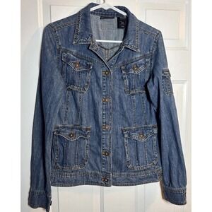 Vintage DKNY Jeans Women's Large Denim Jacket Made in Hong Kong‎ 100% Cotton